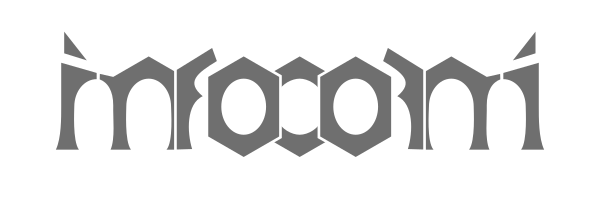 The word INFOCOM drawn as an ambigram, with left-right mirror symmetry.