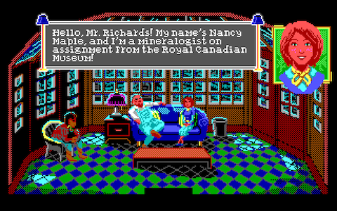 A screenshot from "The Crimson Diamond", in glorious EGA color.