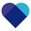 A blue and purple heart